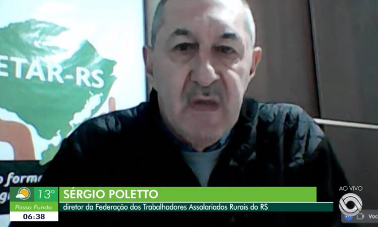 Sérgio Poletto concede entrevista ao Bom Dia Rio Grande sobre Assalariados Rurais