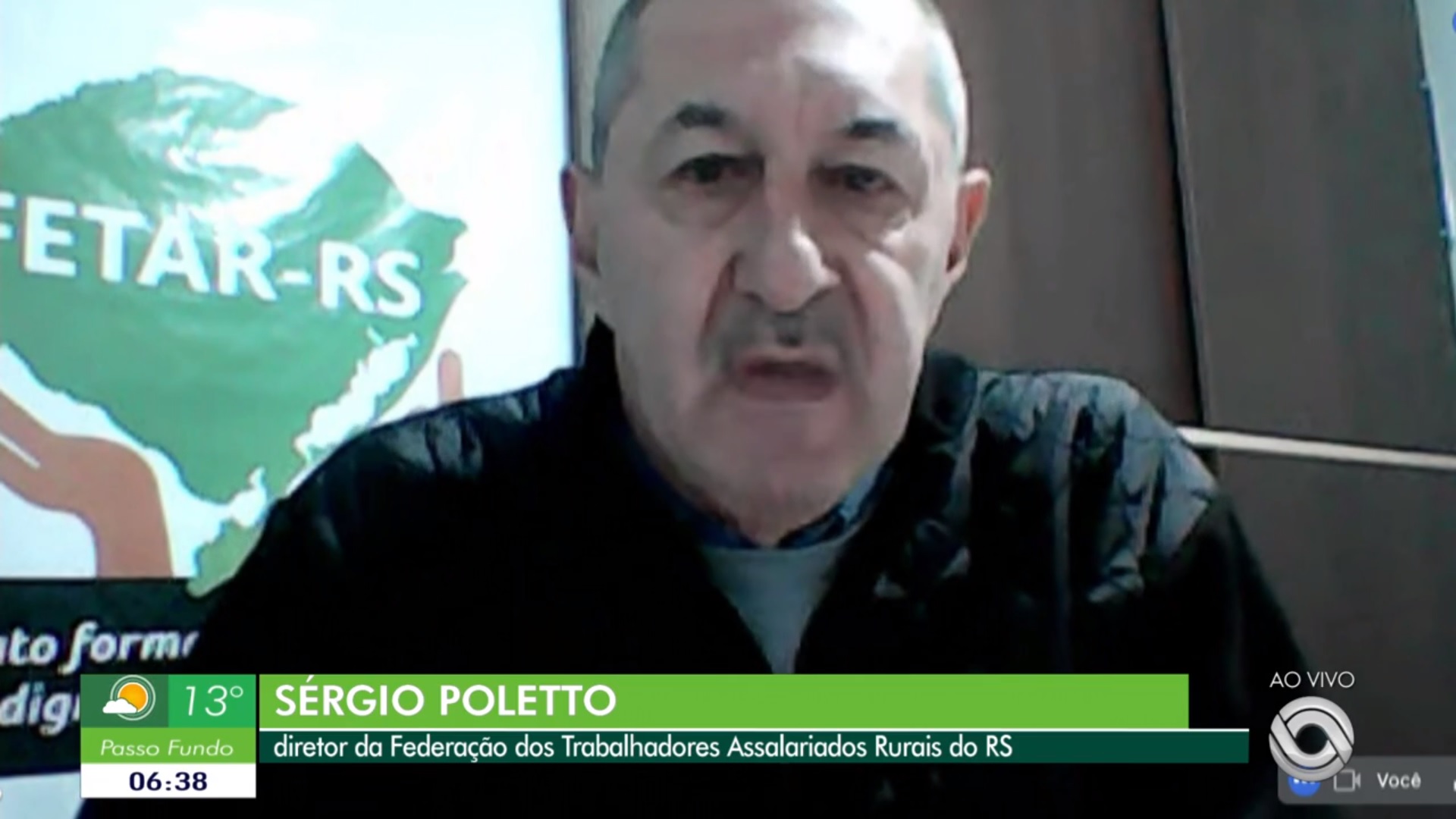Sérgio Poletto concede entrevista ao Bom Dia Rio Grande sobre Assalariados  Rurais – STR Vacaria